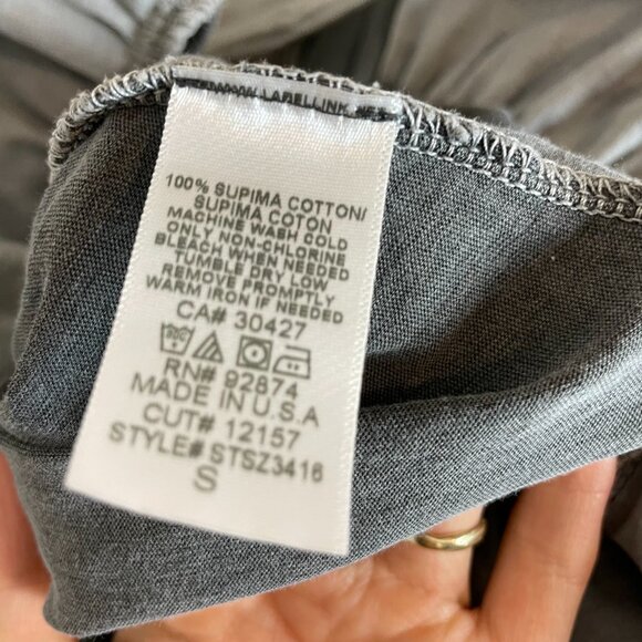 Splendid Dress Ruffle Mini Dropped Waist Sz Small Supima Cotton Gray Lightweight - Picture 9 of 10